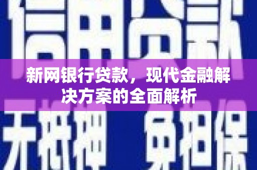 崇信新网银行贷款，现代金融解决方案的全面解析